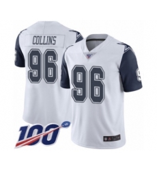 Men's Dallas Cowboys #96 Maliek Collins Limited White Rush Vapor Untouchable 100th Season Football Jersey