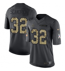 Men's Nike Dallas Cowboys #32 Orlando Scandrick Limited Black 2016 Salute to Service NFL Jersey