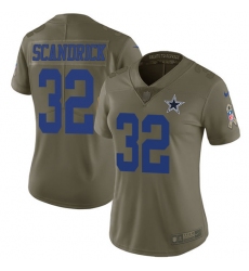 Women's Nike Dallas Cowboys #32 Orlando Scandrick Limited Olive 2017 Salute to Service NFL Jersey