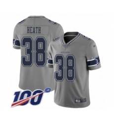 Youth Dallas Cowboys #38 Jeff Heath Limited Gray Inverted Legend 100th Season Football Jersey