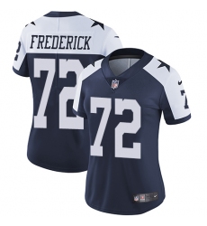 Women's Nike Dallas Cowboys #72 Travis Frederick Navy Blue Throwback Alternate Vapor Untouchable Limited Player NFL Jersey