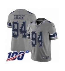 Youth Dallas Cowboys #94 Randy Gregory Limited Gray Inverted Legend 100th Season Football Jersey