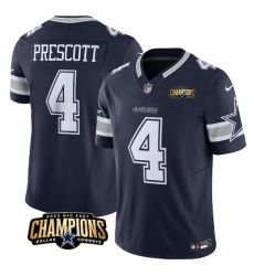 Men's Dallas Cowboys #4 Dak Prescott Navy 2023 F.U.S.E. NFC East Champions Football Stitched Jersey