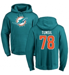 NFL Nike Miami Dolphins #78 Laremy Tunsil Aqua Green Name & Number Logo Pullover Hoodie