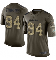 Men's Nike Miami Dolphins #94 Lawrence Timmons Elite Green Salute to Service NFL Jersey