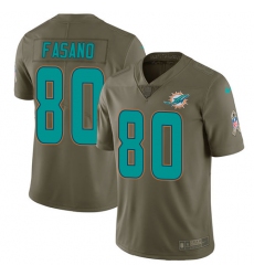Youth Nike Miami Dolphins #80 Anthony Fasano Limited Olive 2017 Salute to Service NFL Jersey