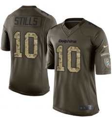 Men's Nike Miami Dolphins #10 Kenny Stills Elite Green Salute to Service NFL Jersey