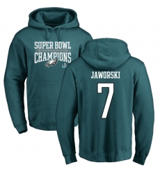 Nike Philadelphia Eagles #7 Ron Jaworski Green Super Bowl LII Champions Pullover Hoodie