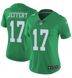Women's Nike Philadelphia Eagles #17 Alshon Jeffery Limited Green Rush Vapor Untouchable NFL Jersey