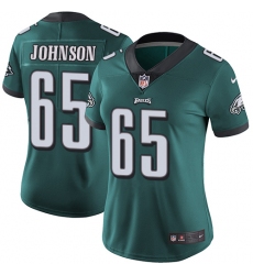 Women's Nike Philadelphia Eagles #65 Lane Johnson Midnight Green Team Color Vapor Untouchable Limited Player NFL Jersey