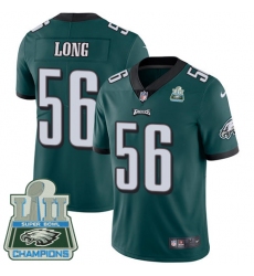 Men's Nike Philadelphia Eagles #56 Chris Long Midnight Green Team Color Vapor Untouchable Limited Player Super Bowl LII Champions NFL Jersey