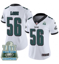 Women's Nike Philadelphia Eagles #56 Chris Long White Vapor Untouchable Limited Player Super Bowl LII Champions NFL Jersey