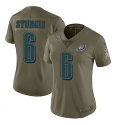 Women's Nike Philadelphia Eagles #6 Caleb Sturgis Limited Olive 2017 Salute to Service NFL Jersey