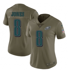 Women's Nike Philadelphia Eagles #8 Donnie Jones Limited Olive 2017 Salute to Service NFL Jersey