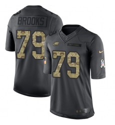 Men's Nike Philadelphia Eagles #79 Brandon Brooks Limited Black 2016 Salute to Service NFL Jersey