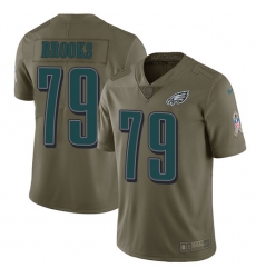 Men's Nike Philadelphia Eagles #79 Brandon Brooks Limited Olive 2017 Salute to Service NFL Jersey