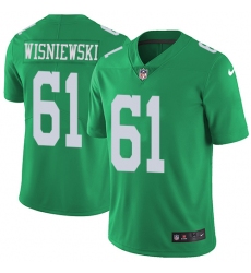 Youth Nike Philadelphia Eagles #61 Stefen Wisniewski Limited Green Rush Vapor Untouchable NFL Jersey