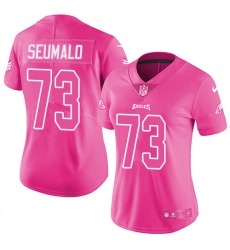 Women's Nike Philadelphia Eagles #73 Isaac Seumalo Limited Pink Rush Fashion NFL Jersey