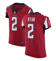 Men's Nike Atlanta Falcons #2 Matt Ryan Red Team Color Vapor Untouchable Elite Player NFL Jersey