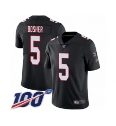 Men's Atlanta Falcons #5 Matt Bosher Black Alternate Vapor Untouchable Limited Player 100th Season Football Jersey