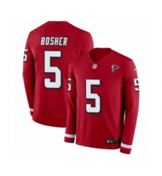 Youth Nike Atlanta Falcons #5 Matt Bosher Limited Red Therma Long Sleeve NFL Jersey