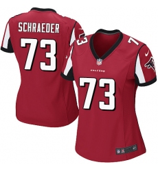 Women's Nike Atlanta Falcons #73 Ryan Schraeder Game Red Team Color NFL Jersey
