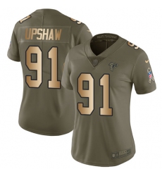 Women's Nike Atlanta Falcons #91 Courtney Upshaw Limited Olive/Gold 2017 Salute to Service NFL Jersey