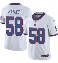 Youth Nike New York Giants #58 Carl Banks Limited White Rush Vapor Untouchable NFL Jersey
