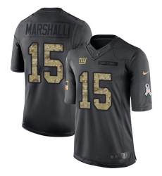 Men's Nike New York Giants #15 Brandon Marshall Limited Black 2016 Salute to Service NFL Jersey