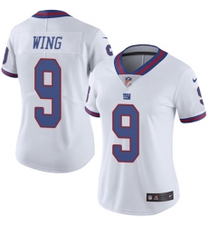 Women's Nike New York Giants #9 Brad Wing Limited White Rush Vapor Untouchable NFL Jersey