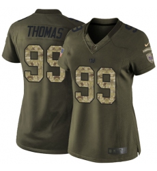 Women's Nike New York Giants #99 Robert Thomas Elite Green Salute to Service NFL Jersey
