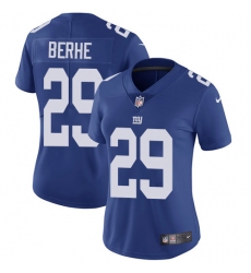 Women's Nike New York Giants #29 Nat Berhe Royal Blue Team Color Vapor Untouchable Limited Player NFL Jersey