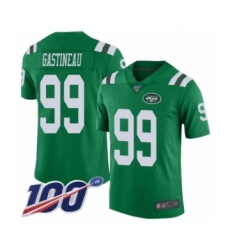 Men's New York Jets #99 Mark Gastineau Limited Green Rush Vapor Untouchable 100th Season Football Jersey