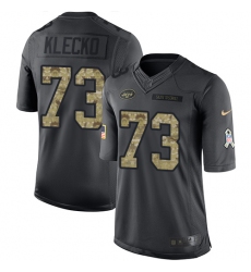 Youth Nike New York Jets #73 Joe Klecko Limited Black 2016 Salute to Service NFL Jersey