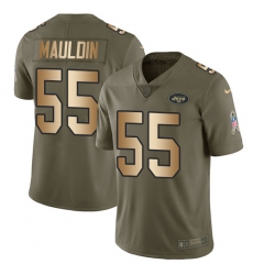 Youth Nike New York Jets #55 Lorenzo Mauldin Limited Olive/Gold 2017 Salute to Service NFL Jersey