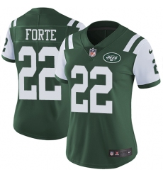 Women's Nike New York Jets #22 Matt Forte Green Team Color Vapor Untouchable Limited Player NFL Jersey