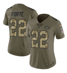 Women's Nike New York Jets #22 Matt Forte Limited Olive/Camo 2017 Salute to Service NFL Jersey