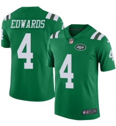 Men's Nike New York Jets #4 Lac Edwards Limited Green Rush Vapor Untouchable NFL Jersey