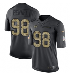 Youth Nike New York Jets #98 Mike Pennel Limited Black 2016 Salute to Service NFL Jersey