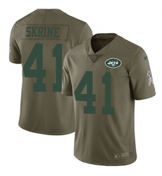 Men's Nike New York Jets #41 Buster Skrine Limited Olive 2017 Salute to Service NFL Jersey