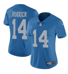 Women's Nike Detroit Lions #14 Jake Rudock Limited Blue Alternate Vapor Untouchable NFL Jersey
