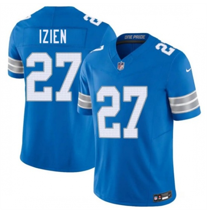 Men's Detroit Lions #27 Christian Izien Blue 2026 F.U.S.E. Vapor Limited Football Stitched Game Jersey