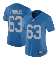 Women's Nike Detroit Lions #63 Brandon Thomas Limited Blue Alternate Vapor Untouchable NFL Jersey