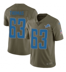Youth Nike Detroit Lions #63 Brandon Thomas Limited Olive 2017 Salute to Service NFL Jersey