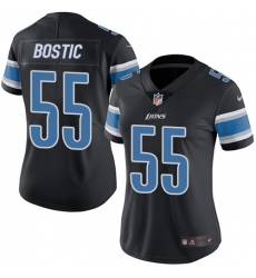 Women's Nike Detroit Lions #55 Jon Bostic Limited Black Rush NFL Jersey