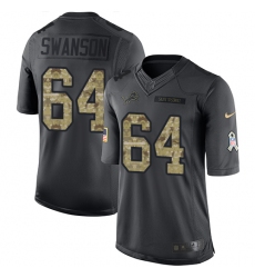Youth Nike Detroit Lions #64 Travis Swanson Limited Black 2016 Salute to Service NFL Jersey