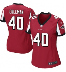 Women's Nike Atlanta Falcons #40 Derrick Coleman Game Red Team Color NFL Jersey