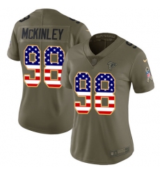 Women's Nike Atlanta Falcons #98 Takkarist McKinley Limited Olive/USA Flag 2017 Salute to Service NFL Jersey