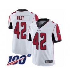 Men's Atlanta Falcons #42 Duke Riley White Vapor Untouchable Limited Player 100th Season Football Jersey