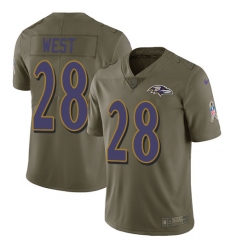 Youth Nike Baltimore Ravens #28 Terrance West Limited Olive 2017 Salute to Service NFL Jersey